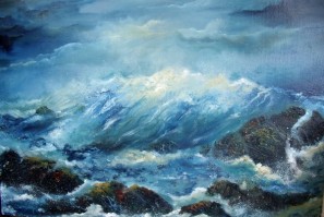 Atlantic Crash, Atlantic Ocean, Waves Crashing against Rocks, stormy seas, west coast of Ireland, stormy skies,